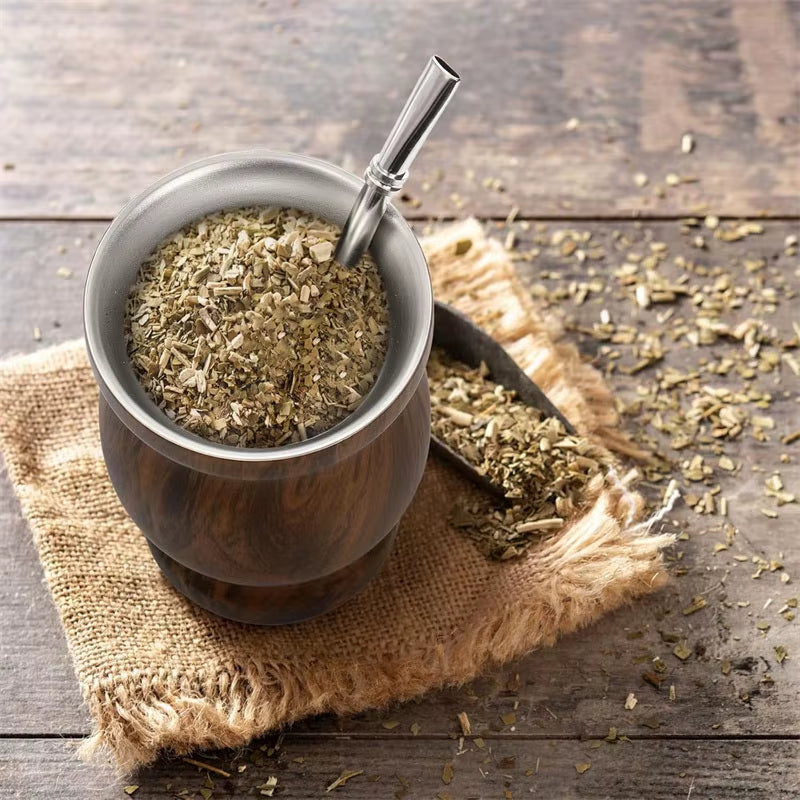 3Pcs 8Oz Yerba Mate Cup Set Yerba Gourd Cup 304 Stainless Steel Double Wall Mate Coffee Mug with Cleaning Brush and Bombillas
