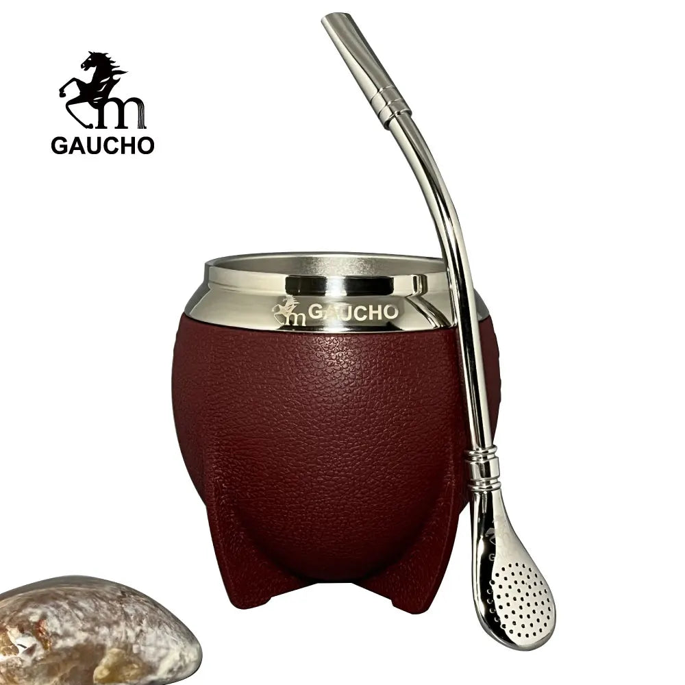Yerba Mate Kit Stainless Gourds Cup 280Ml Heat Insulation with Removable Filter Straw Bombilla & Cleaning Brush Wholesale