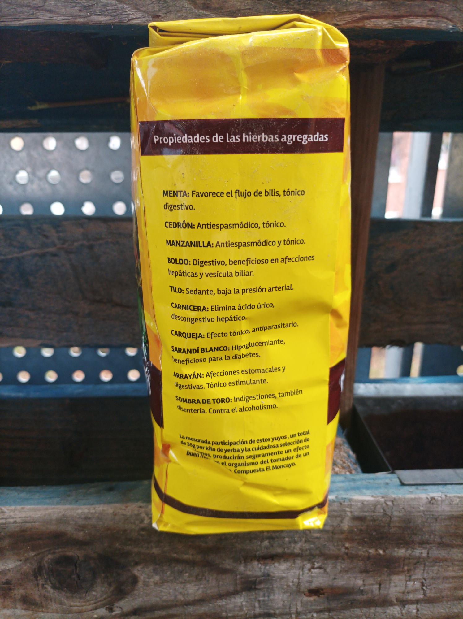 Uruguayan El Moncayo Compuesta Yerba Mate, Pack 1 kg