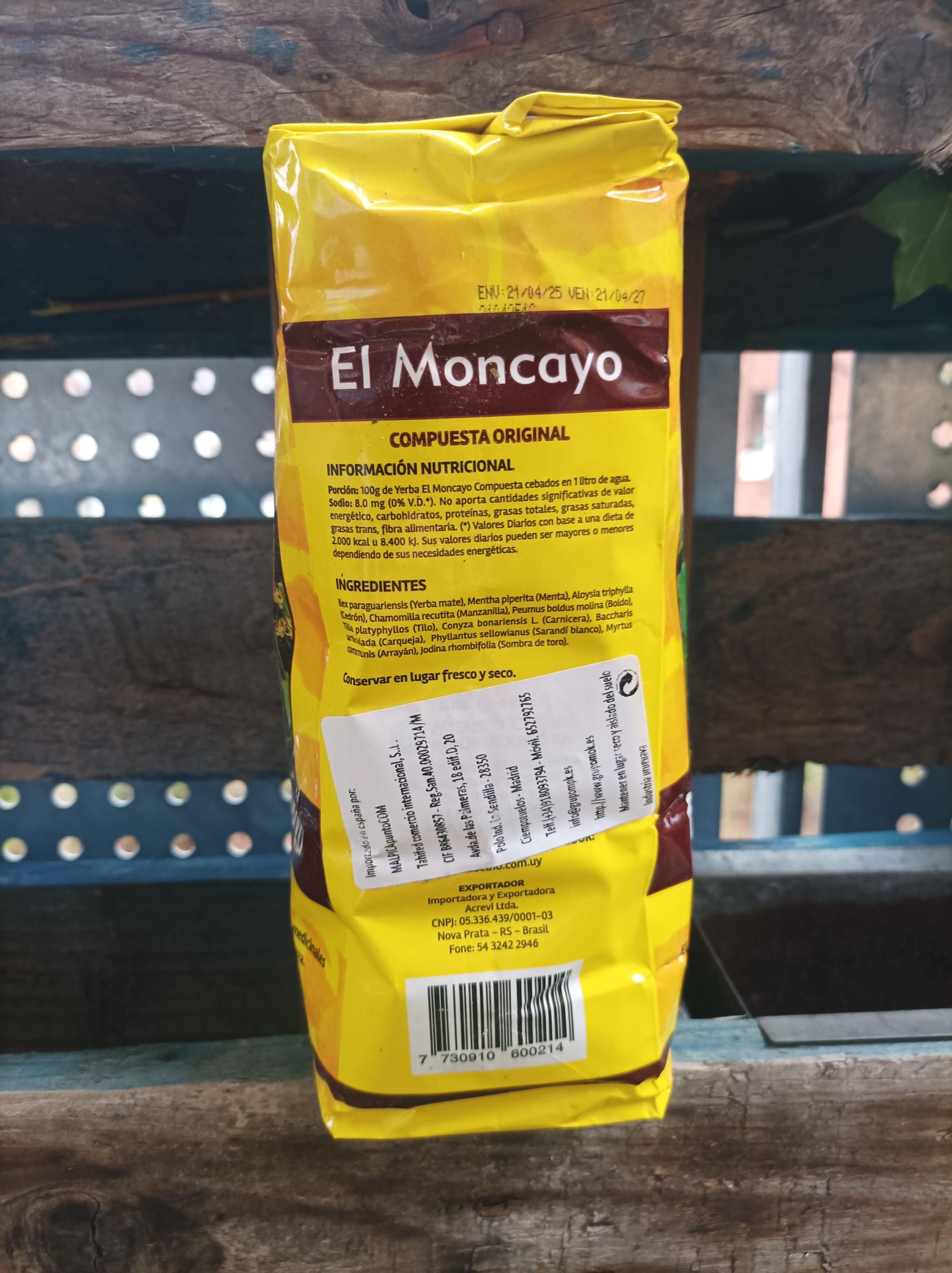 Uruguayan El Moncayo Compuesta Yerba Mate, Pack 1 kg