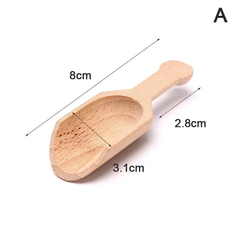 Wooden Mini Tea Coffee Scoops Seasoning Candy Spices Bath Salt Spoons Milk Powder Scoops Household Spoons Wooden Teaspoon